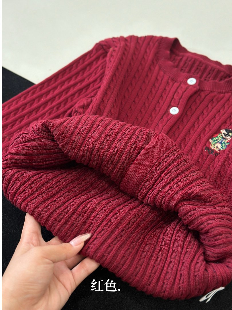 Ralph Lauren Polo Bear Mini-Cable Cotton Cardigan · A3288 — תמונה 41