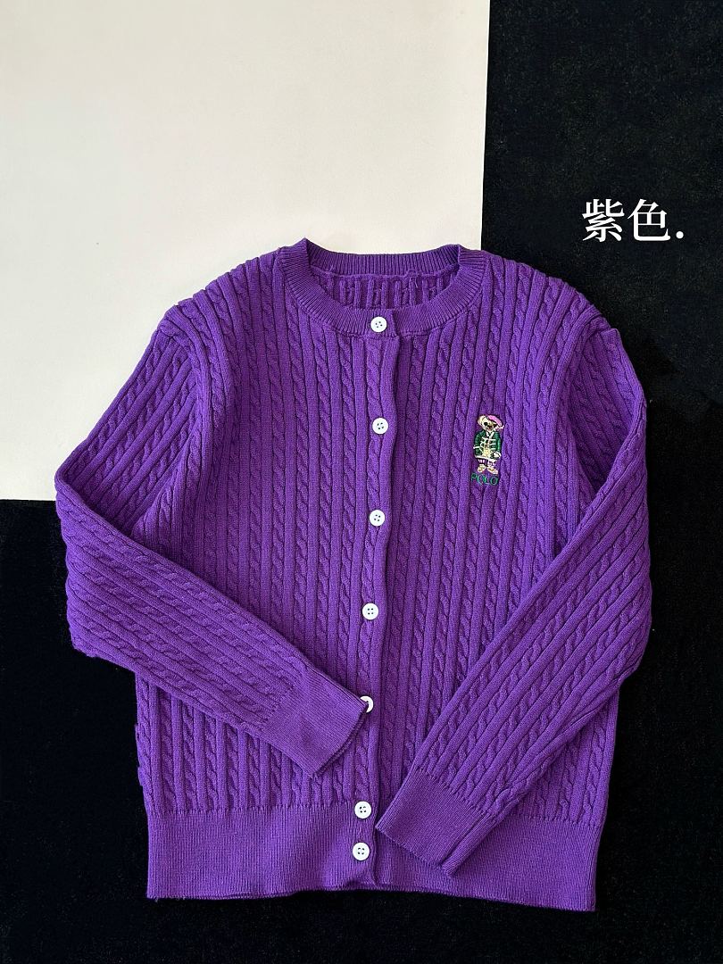 Ralph Lauren Polo Bear Mini-Cable Cotton Cardigan · A3288 — תמונה 8