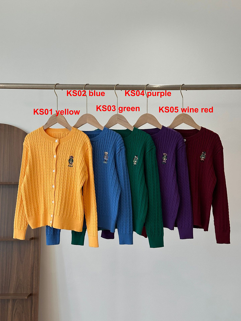 Ralph Lauren Polo Bear Mini-Cable Cotton Cardigan · A3288