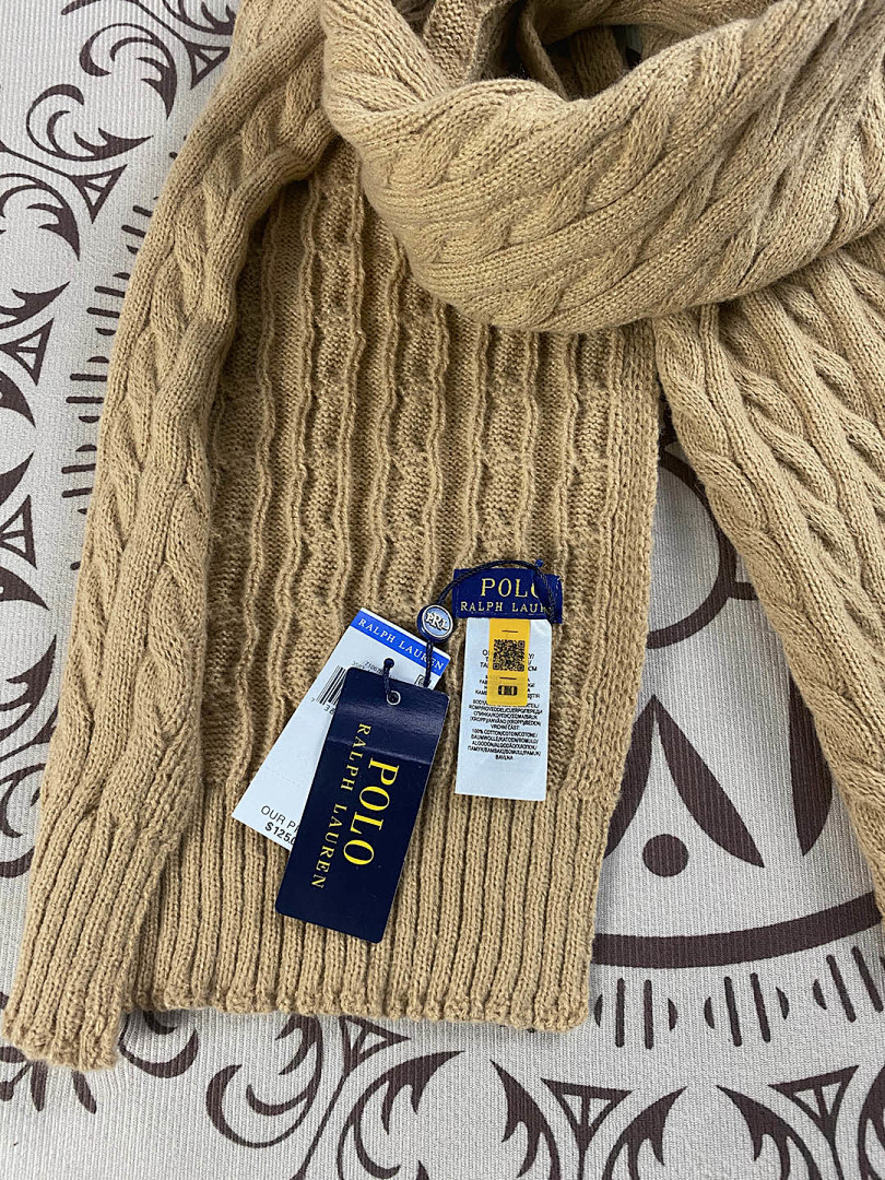 Ralph Lauren Cable Knit Wool Cashmere Scarf · A2613 — תמונה 25