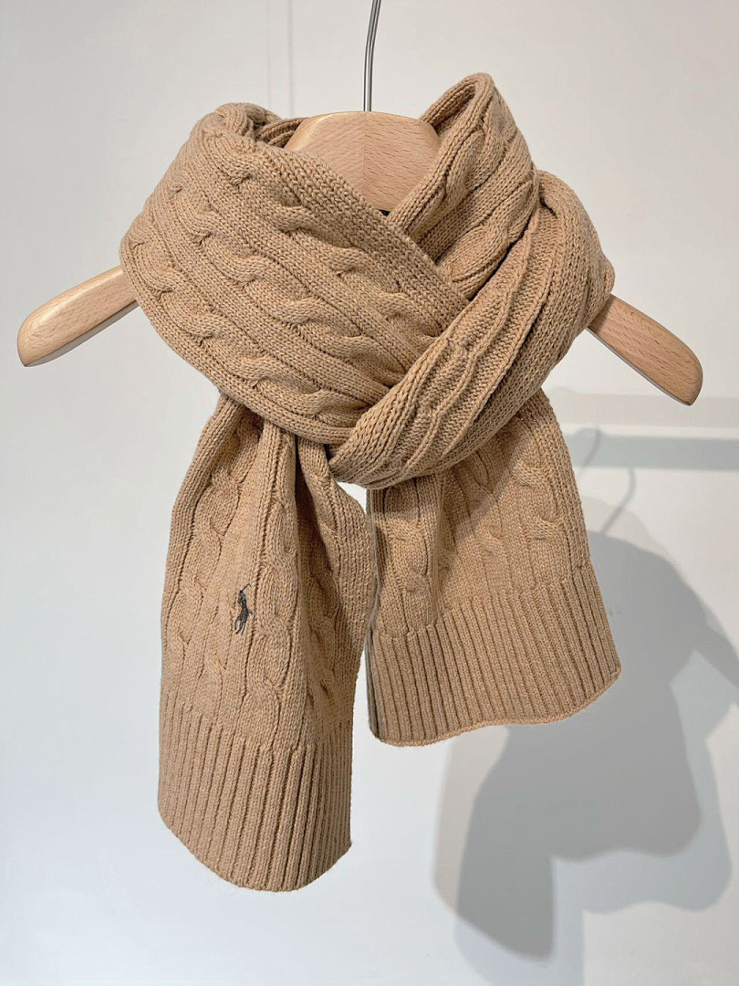 Ralph Lauren Cable Knit Wool Cashmere Scarf · A2613 — תמונה 5