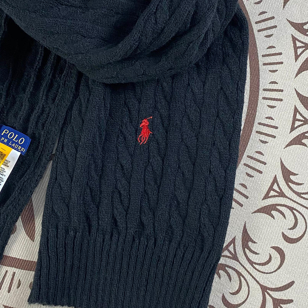 Ralph Lauren Cable Knit Wool Cashmere Scarf · A2613 — תמונה 17