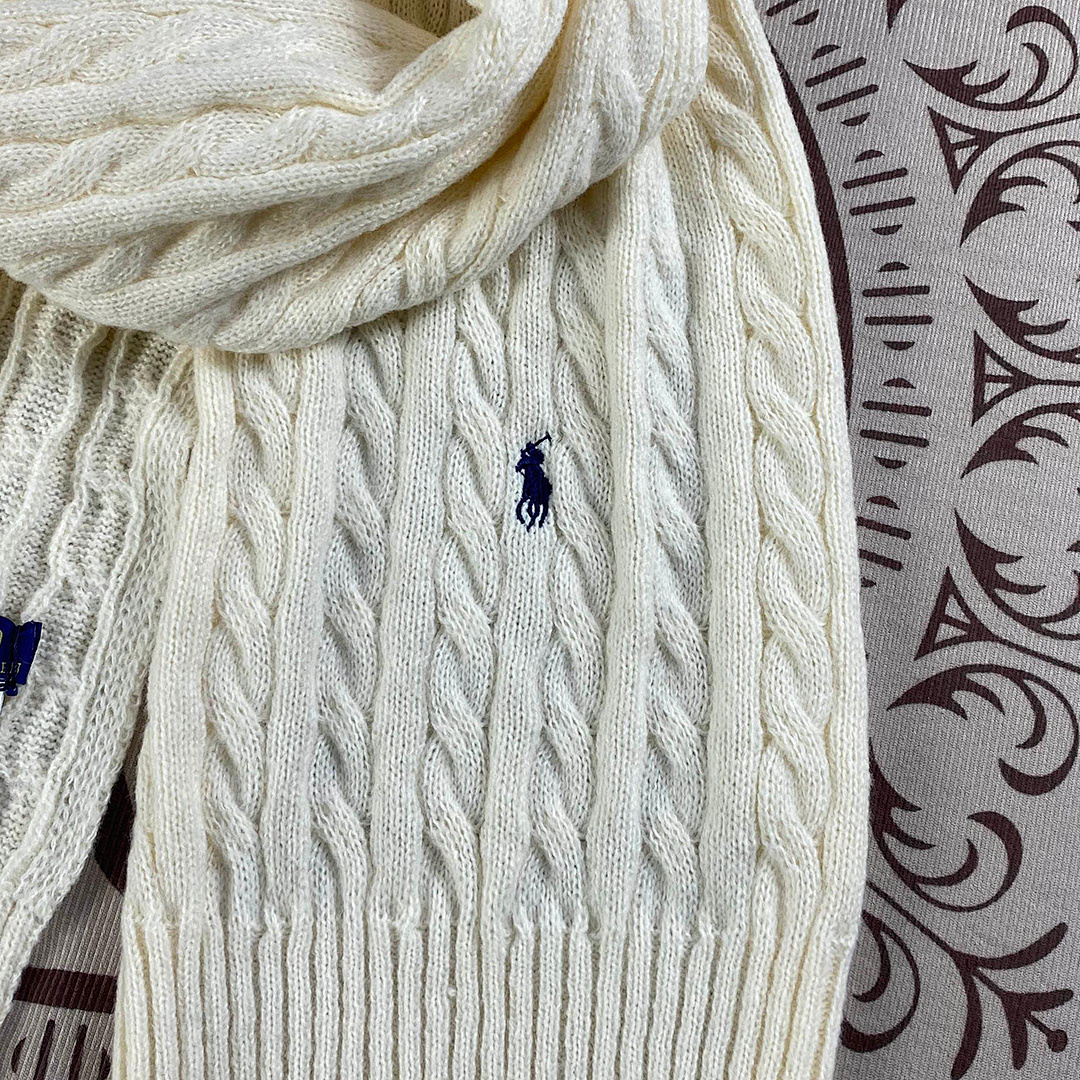 Ralph Lauren Cable Knit Wool Cashmere Scarf · A2613 — תמונה 14