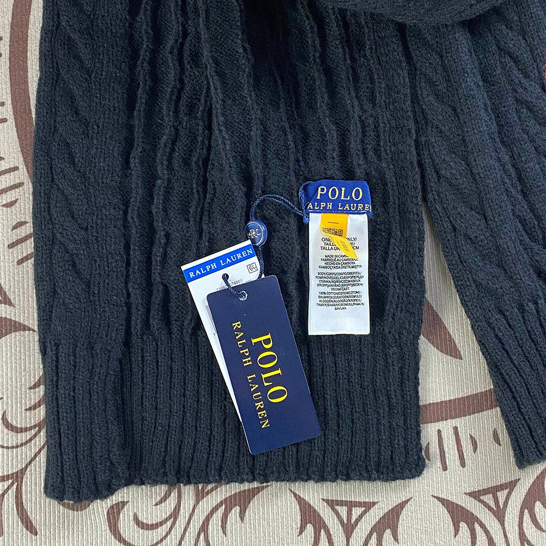 Ralph Lauren Cable Knit Wool Cashmere Scarf · A2613 — תמונה 16