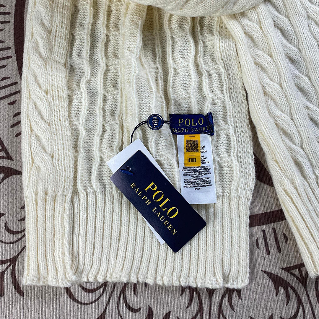 Ralph Lauren Cable Knit Wool Cashmere Scarf · A2613 — תמונה 13