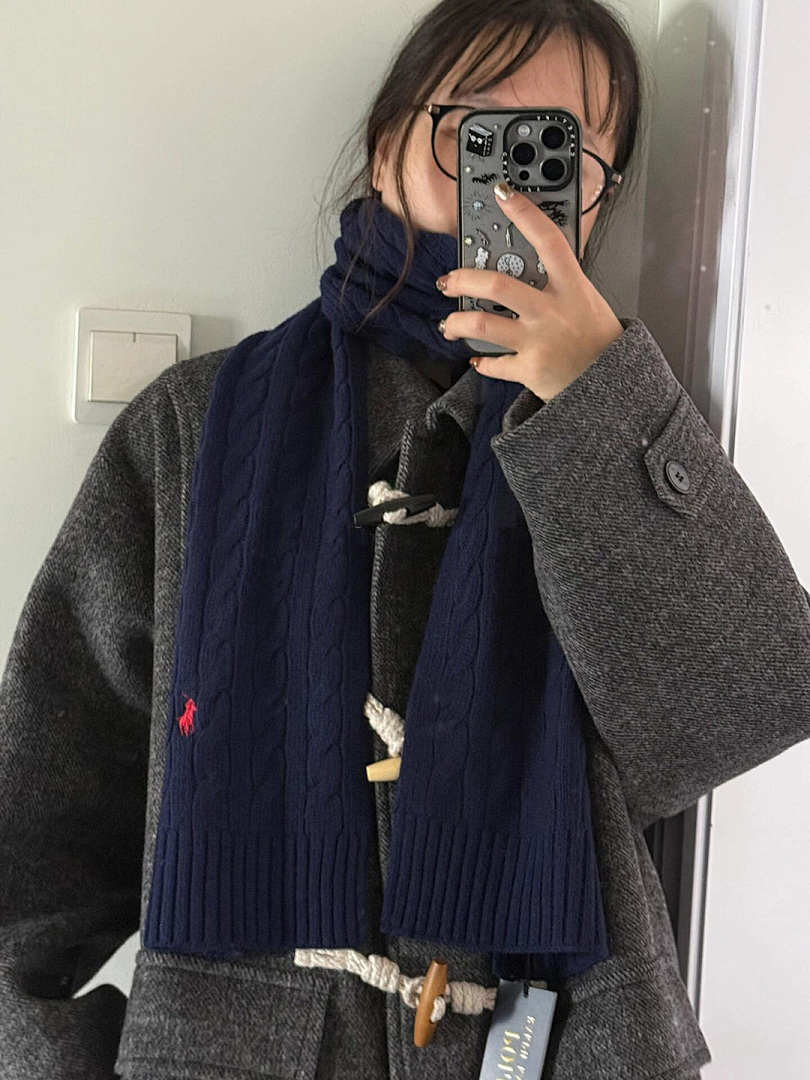 Ralph Lauren Cable Knit Wool Cashmere Scarf · A2613 — תמונה 9