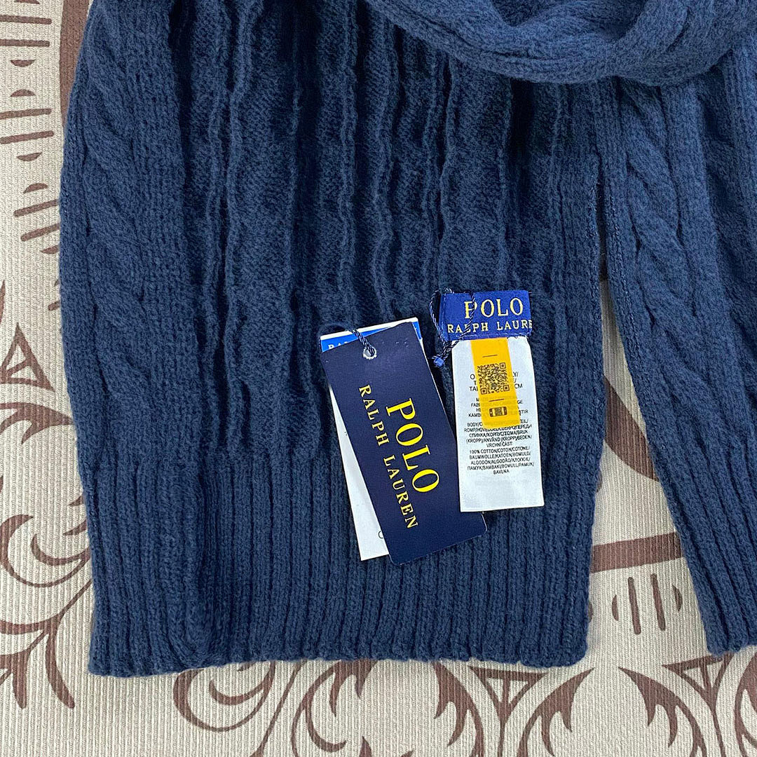 Ralph Lauren Cable Knit Wool Cashmere Scarf · A2613 — תמונה 10