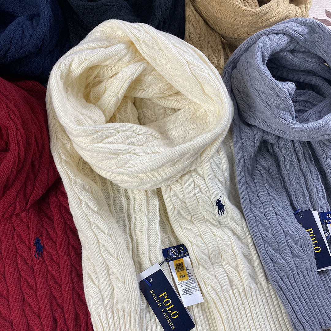 Ralph Lauren Cable Knit Wool Cashmere Scarf · A2613 — תמונה 29