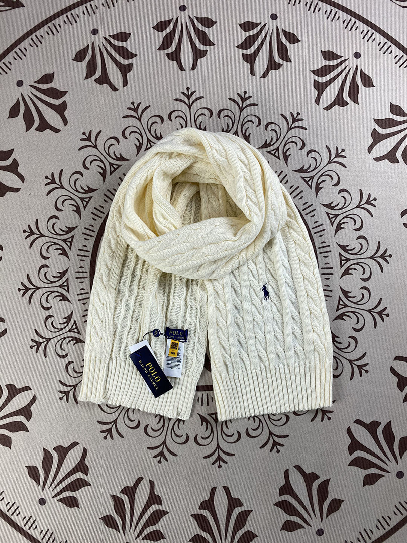 Ralph Lauren Cable Knit Wool Cashmere Scarf · A2613 — תמונה 15
