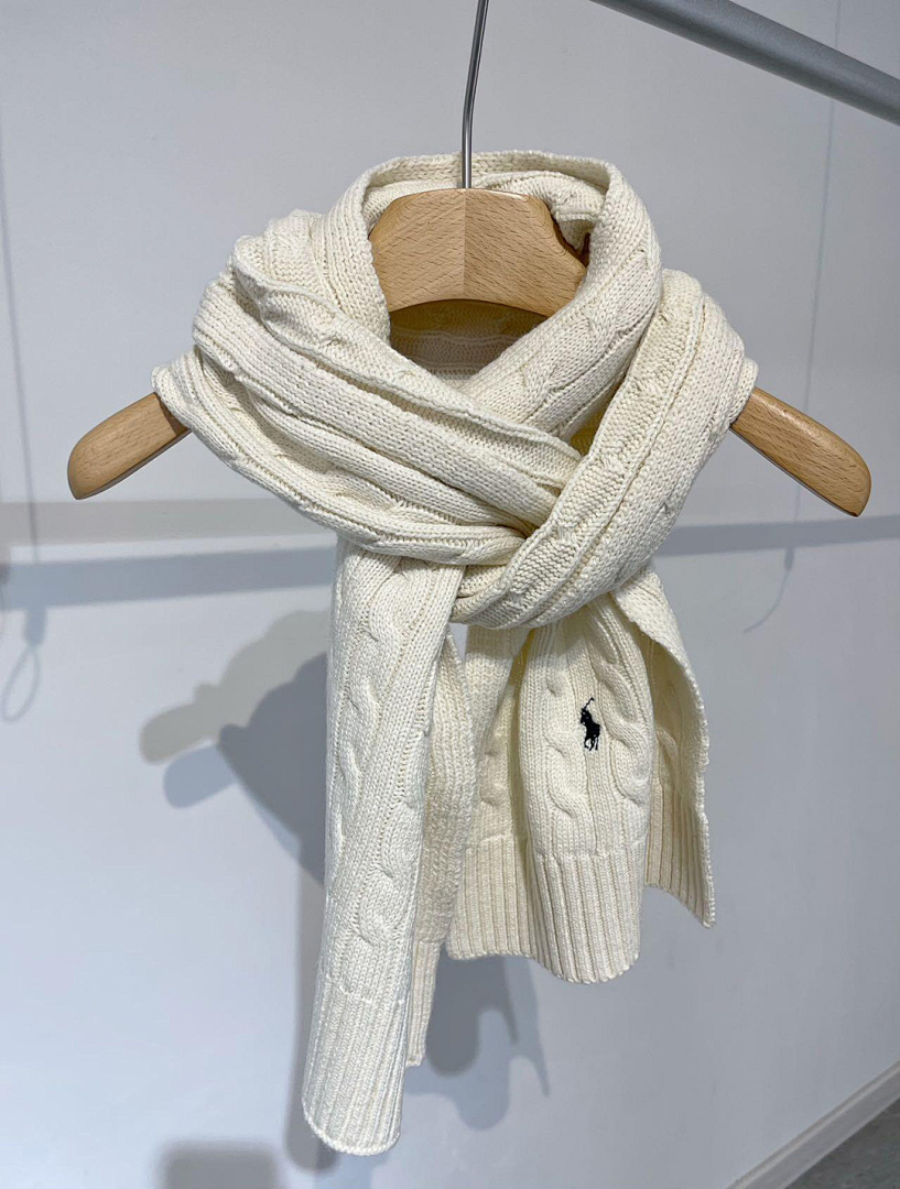 Ralph Lauren Cable Knit Wool Cashmere Scarf · A2613 — תמונה 4