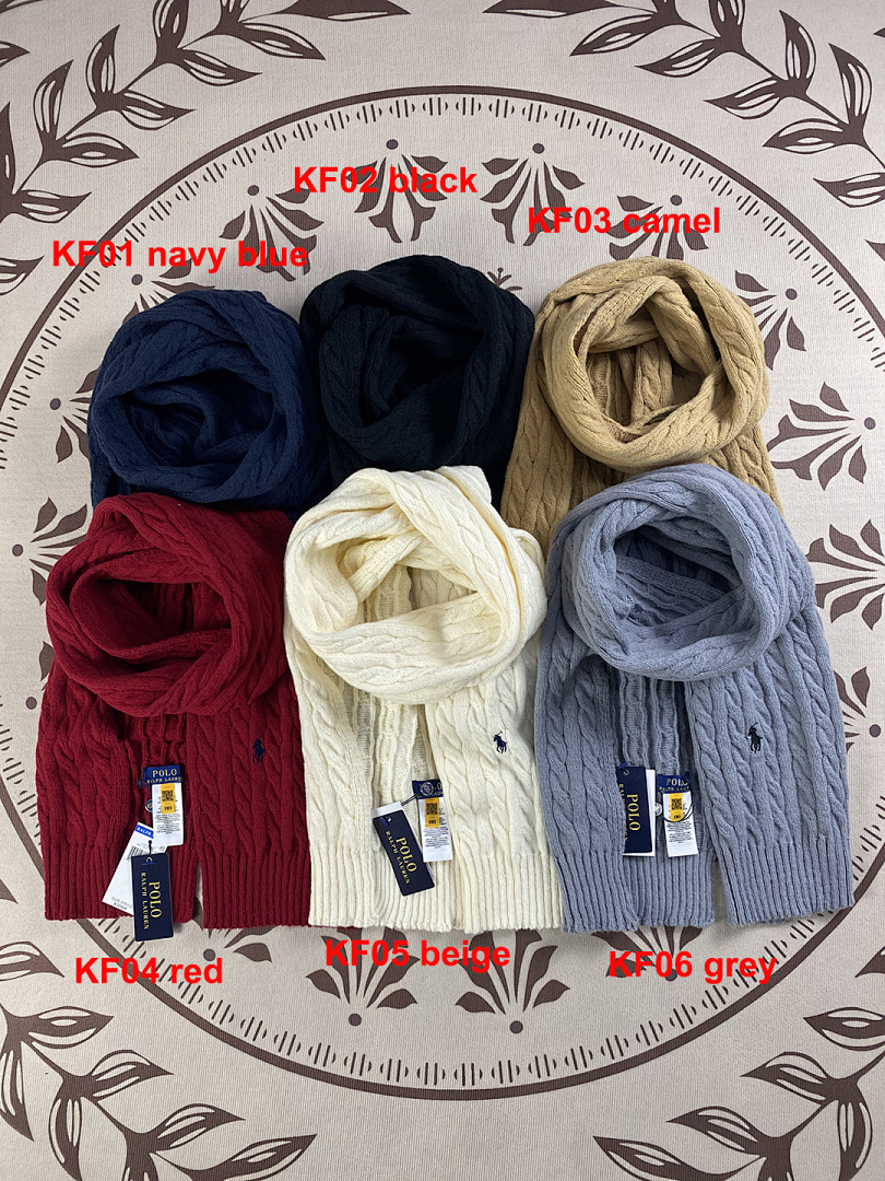 Ralph Lauren Cable Knit Wool Cashmere Scarf · A2613 — תמונה 2
