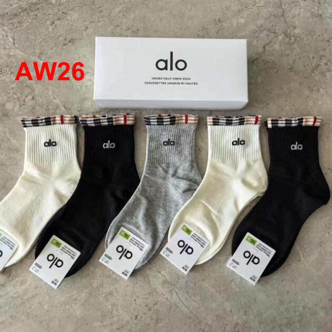 Alo Unisex Half-Crew Throwback Sock · A3224 — תמונה 5