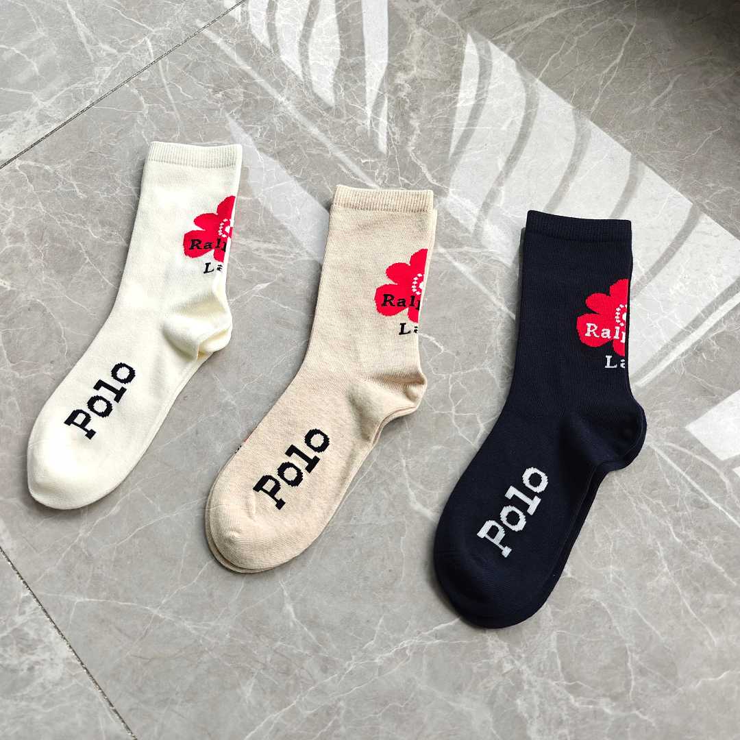 Polo Ralph Lauren Polo Bear Floral Crew Socks · A3059