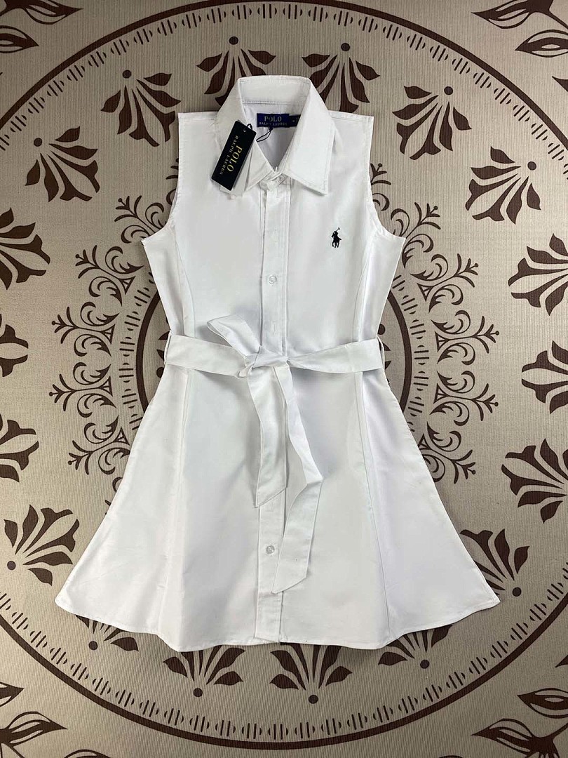 Polo Ralph Lauren Sleeveless Belted Shirt Dress · A2389