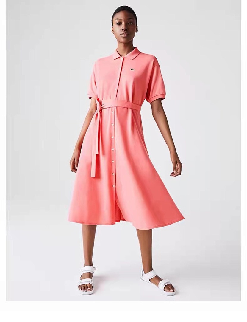 Lacoste Belted Piqué Polo Dress · A649