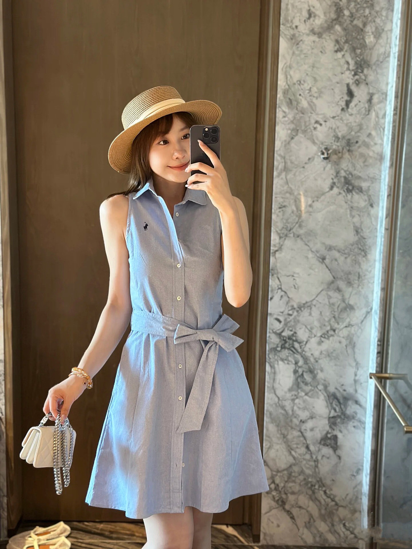 Ralph Lauren Sleeveless Cotton Oxford Shirtdress · A3206 — תמונה 2