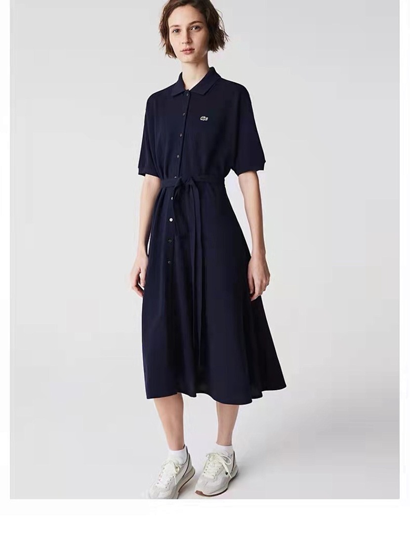Lacoste Belted Piqué Polo Dress · A649 — תמונה 14
