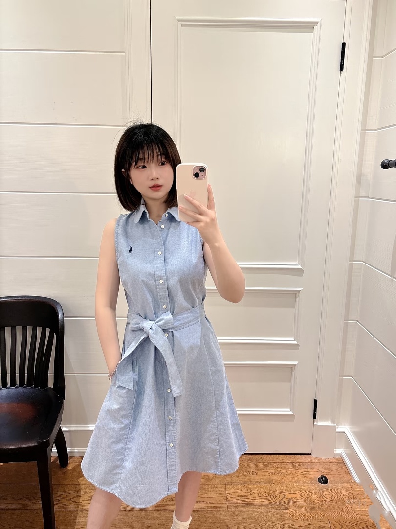 Ralph Lauren Sleeveless Cotton Oxford Shirtdress · A3206 — תמונה 25