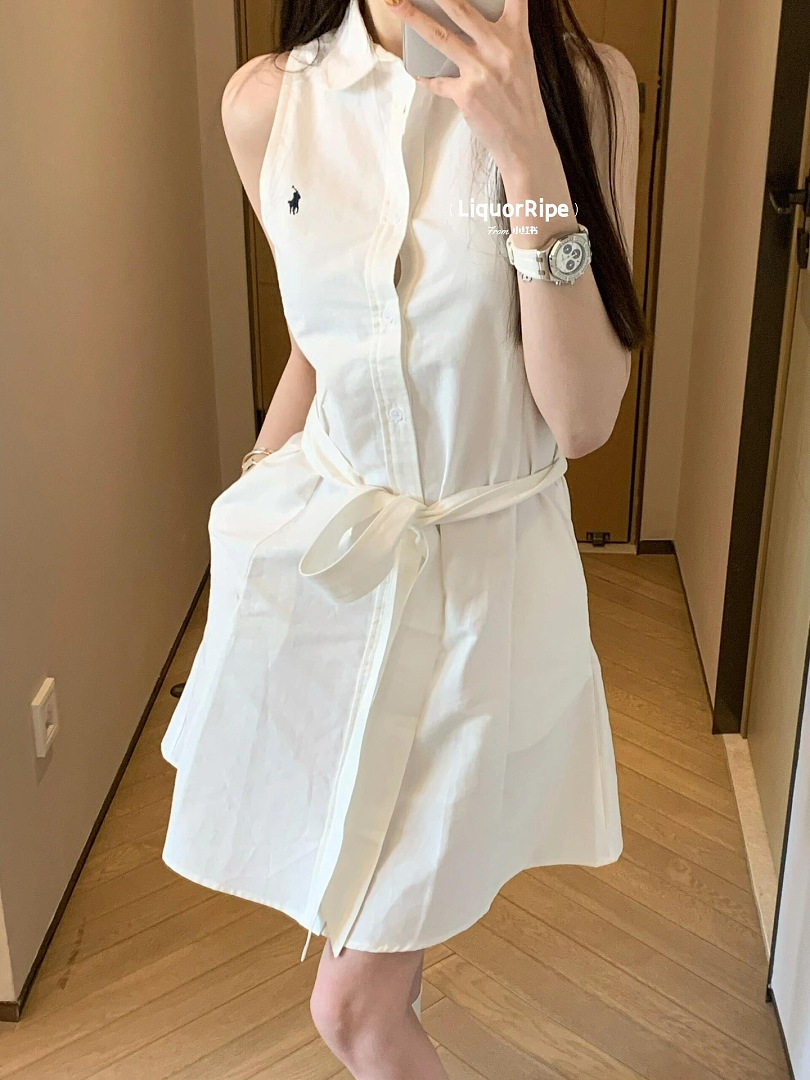 Ralph Lauren Sleeveless Cotton Oxford Shirtdress · A3206